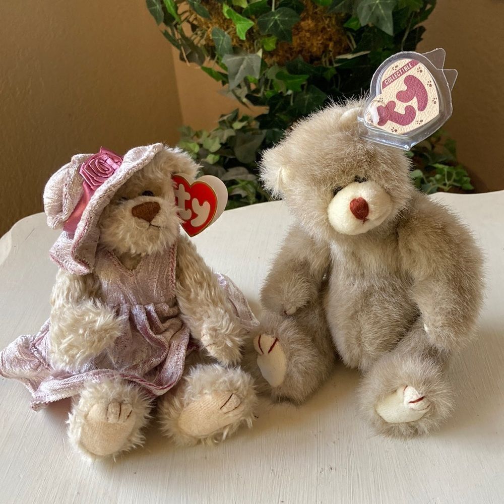 Vintage 1993 Ty Attic Treasures Darling Darlene & Dickens Bears  Bundle of Two